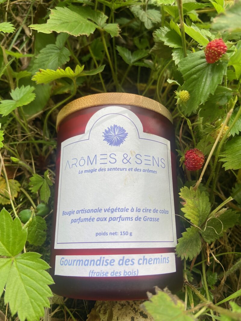 bougie fraise des bois - gourmandise des chemins